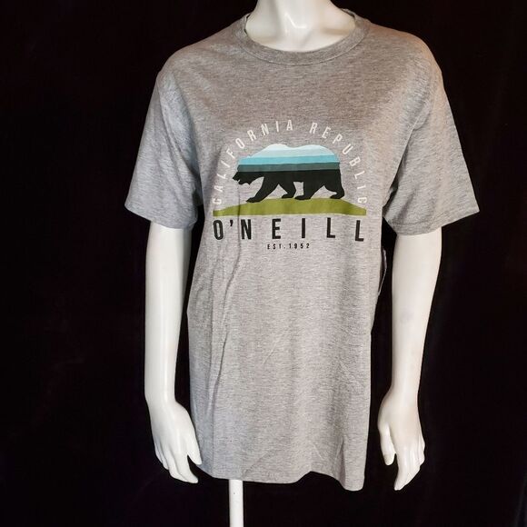 NWT O'Neill Modern Fit Gray Short Sleeve Tee Shirt (M) - Picture 2 of 5